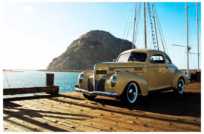 Front end of the Dodge on the pier in Morro Bay.