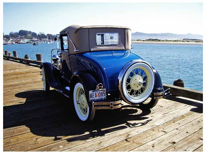 Another view of the car on the pier.